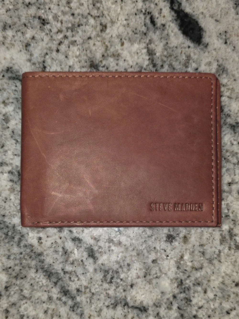 Steve Madden Chestnut Brown Leather Card Wallet